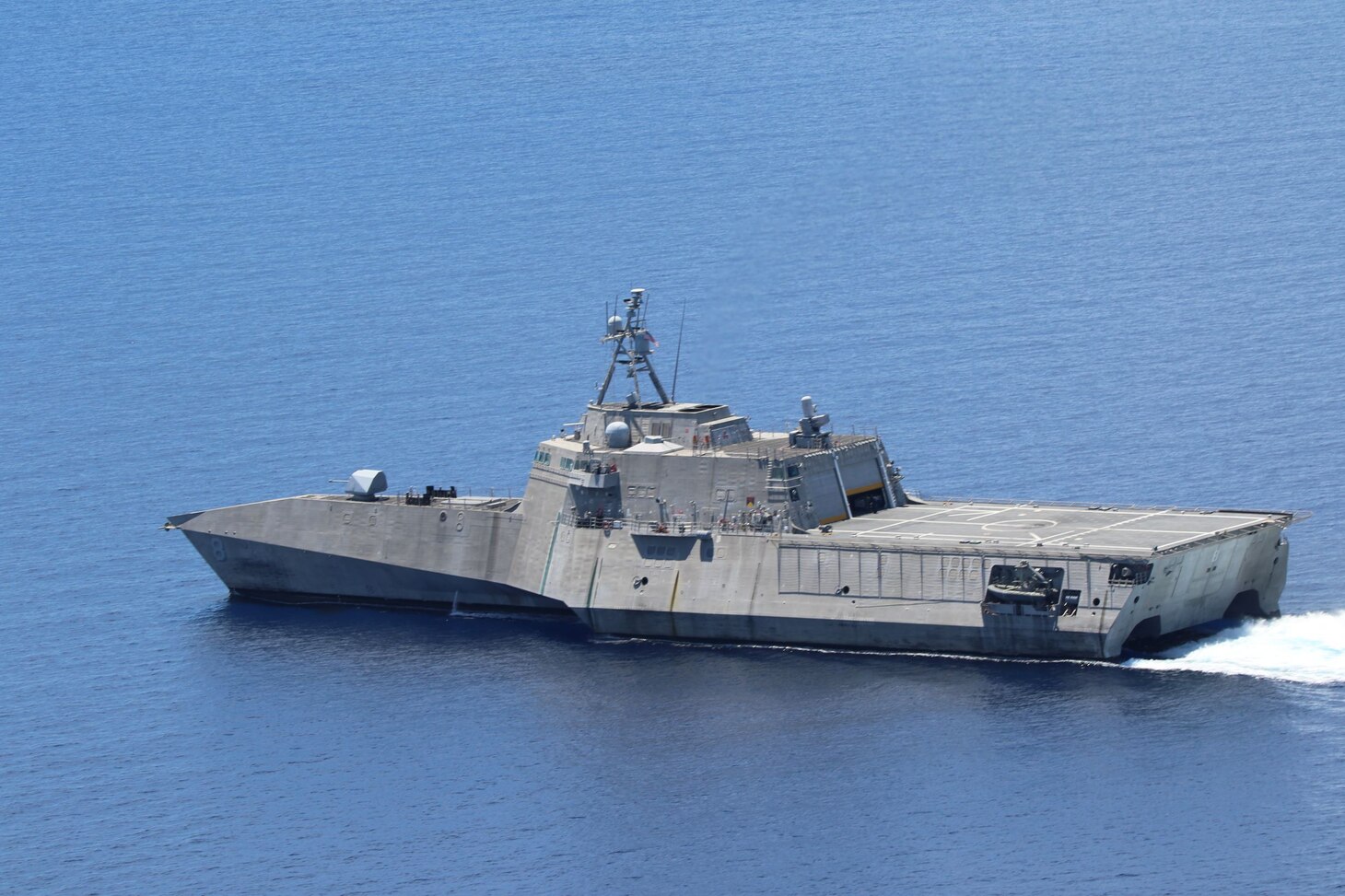 USS Montgomery (LCS 8) and USNS Cesar Chavez (T-AKE 14) operate near drillship West Capella