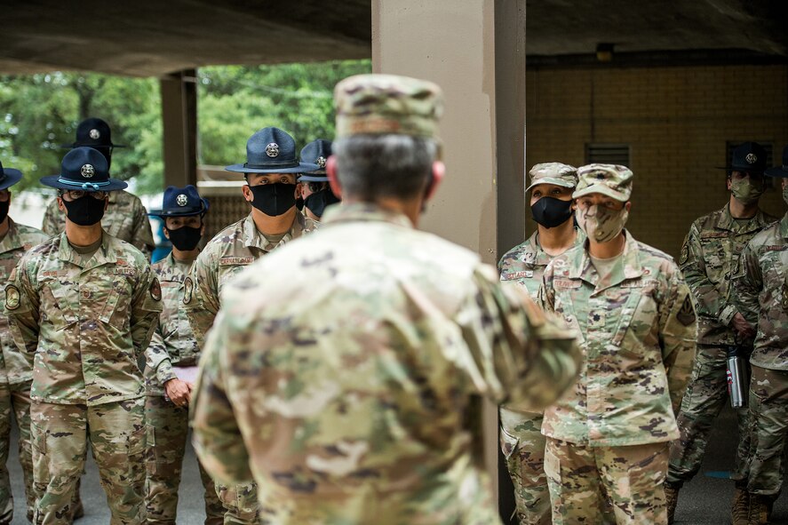 Air Force Chief of Staff Gen. David L. Goldfein visits the Legacy Dormitory May 7, 2020, at Joint Base San Antonio-Lackland, Texas.