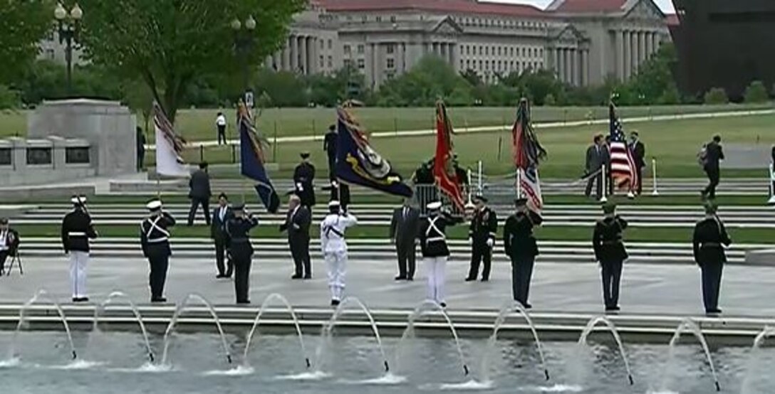 A wreath-laying ceremony.