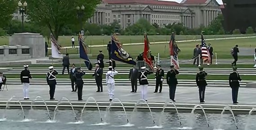 A wreath-laying ceremony.