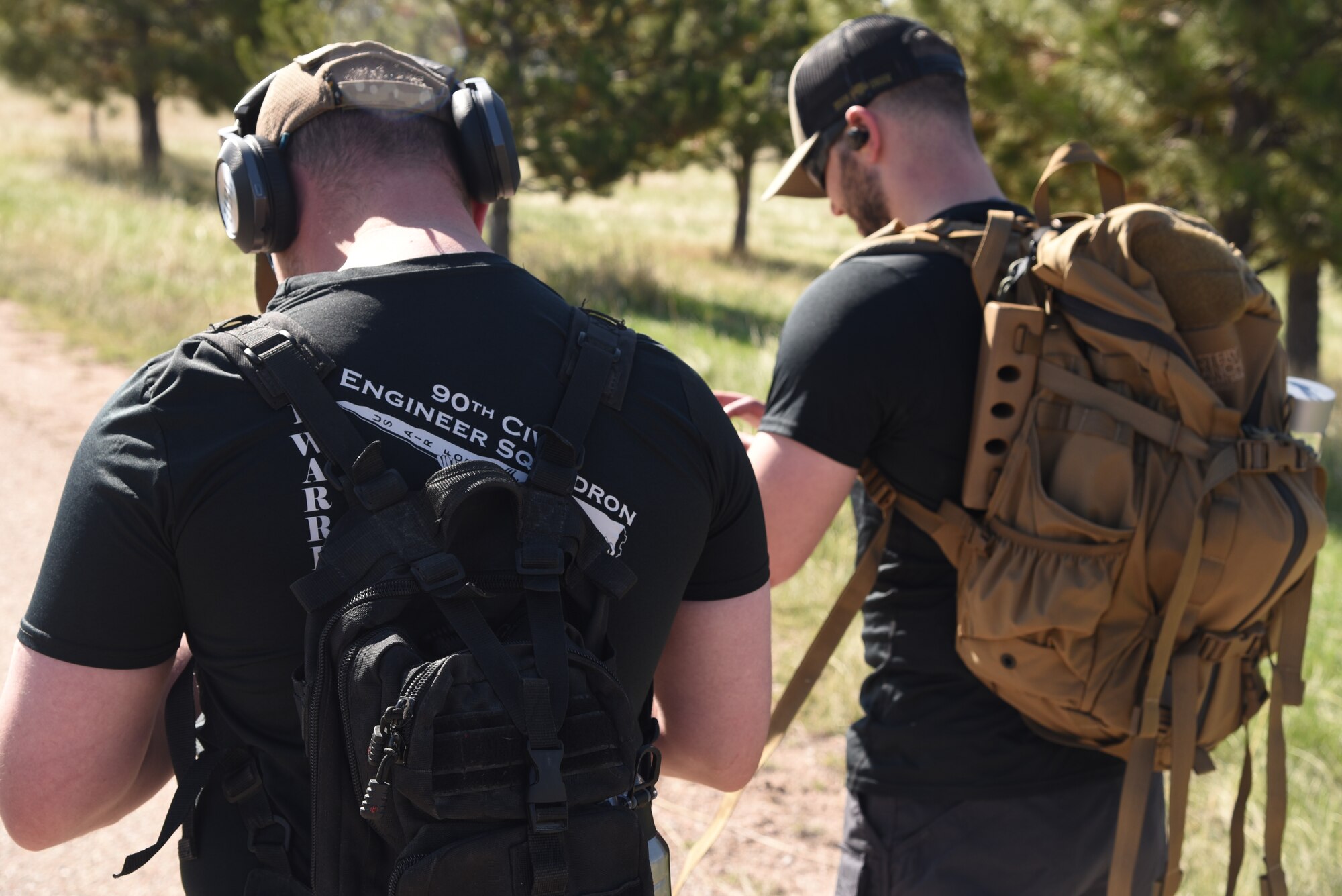 Sgt Rosenquist and Airman Cole begin their ruck