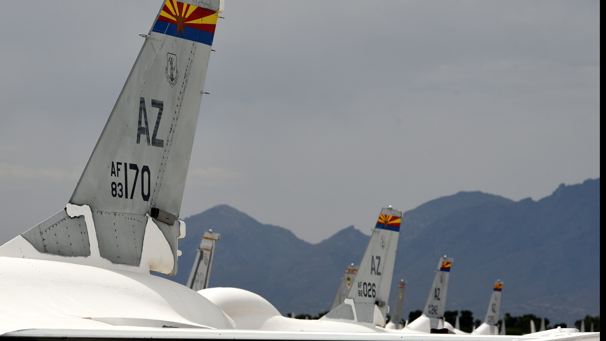 A photo of F-16 Fighting Falcon lined up
