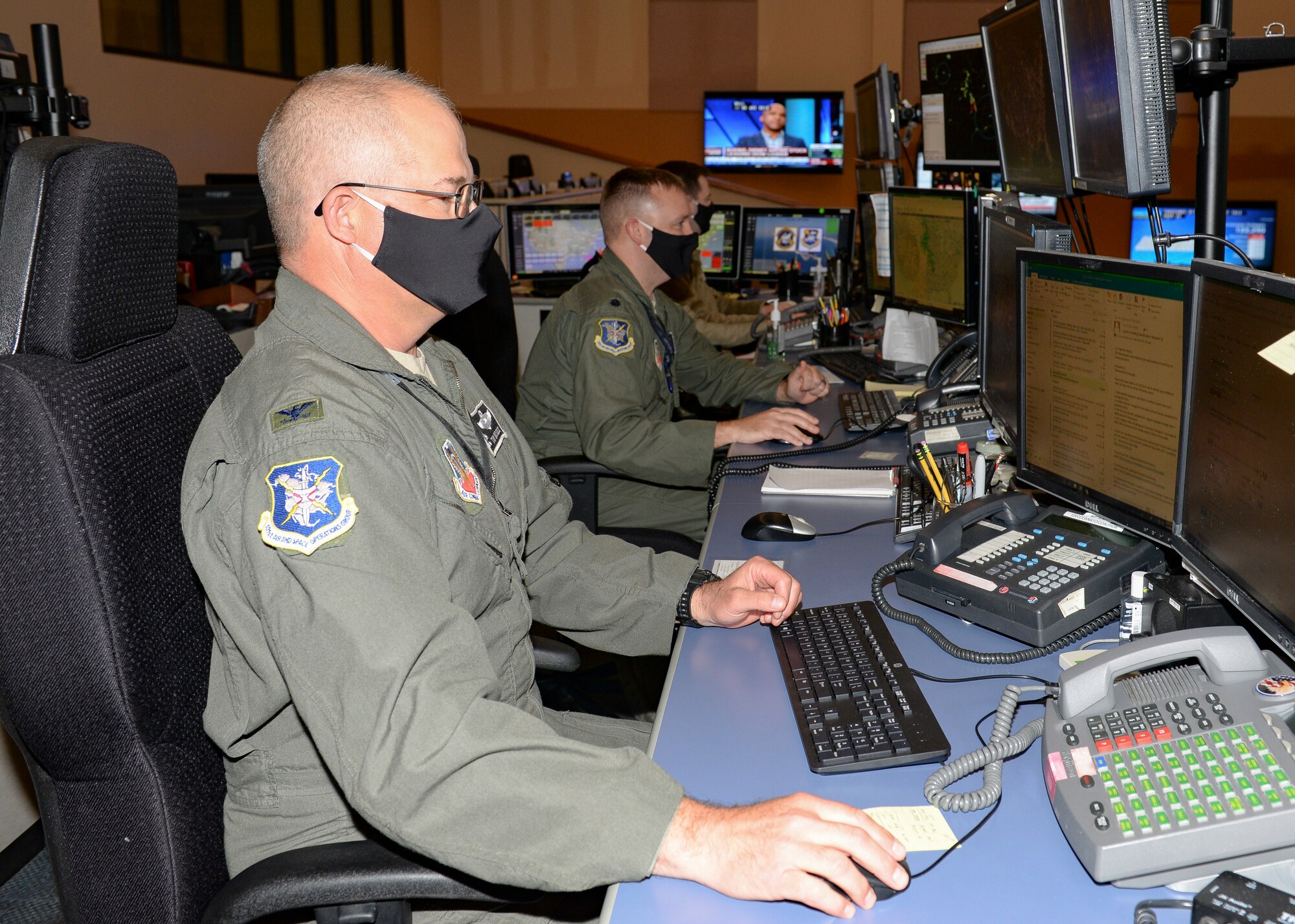 U.S. Air Force Col. Tim Moses, chief combat operations, 601st Air Operations Center (AOC), and his team are undeterred by the current COVID-19 global pandemic and are hard-at-work ensuring the skies are safe over the continental United States at Tyndall Air Force Base, Florida, May 4, 2020.