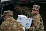 Sgt. Zell Flamer, a Soldier with the Delaware National Guard’s 262nd Component Repair Company, at a coronavirus testing site on the grounds of the Sussex County VA Community-Based Outpatient Clinic in Georgetown, Delaware, May 6, 2020. The drive-thru side provided testing for essential employees, at-risk populations, and individuals likely exposed to someone with COVID-19.