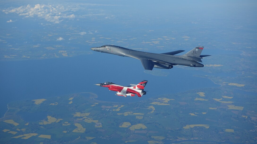 Military aircraft flying in the sky