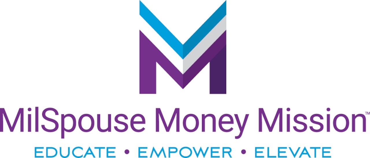 A wordmark reading: MilSpouse Money Mission, Educate, Empower, Elevate.