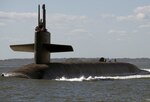 The Ohio-class ballistic-missile submarine USS Tennessee (SSBN 734) gold crew returns to its homeport at Naval Submarine Base Kings Bay, Georgia, following a strategic deterrence patrol. The boat is one of five ballistic-missile submarines stationed at the base and is capable of carrying up to 20 submarine-launched ballistic missiles with multiple warheads.