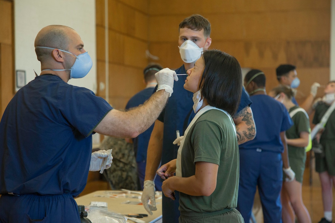 A Marine Corps recruit is being test for COVID-19.