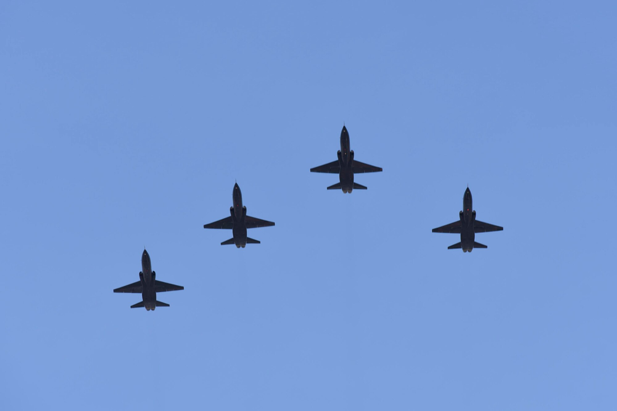 U.S. Air Force T-38A Talons assigned to the 9th Reconnaissance Wing at Beale Air Force Base, California, fly over David Grant USAF Medical Center during an Operation American Resolve flyover May 9, 2020, at Travis Air Force Base, California. The flyover saluted healthcare workers and first responders in Northern California cities impacted by COVID-19. (U.S. Air Force photo by Airman 1st Class Cameron Otte)