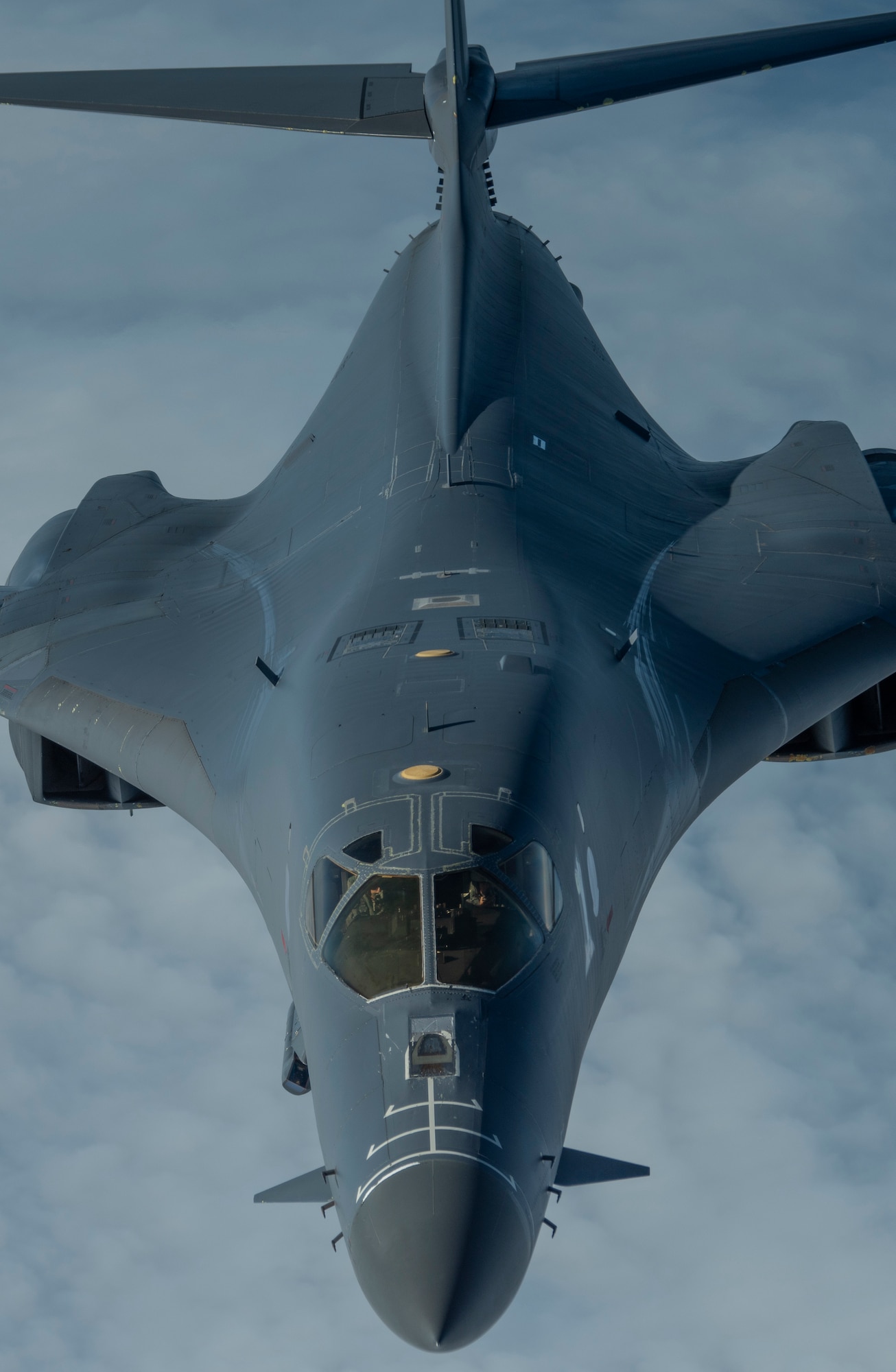 A 9th Expeditionary Bomb Squadron B-1B Lancer conducts a training mission in the vicinity of Japan where they integrated with Japan Air Self Defense Force assets, May 12, 2020. The 9th EBS is deployed to Andersen Air Force Base, Guam, as part of a Bomber Task Force and is supporting Pacific Air Forces’ strategic deterrence missions and  commitment to the security and stability of the Indo-Pacific region. (U.S. Air Force photo by Senior Airman River Bruce)