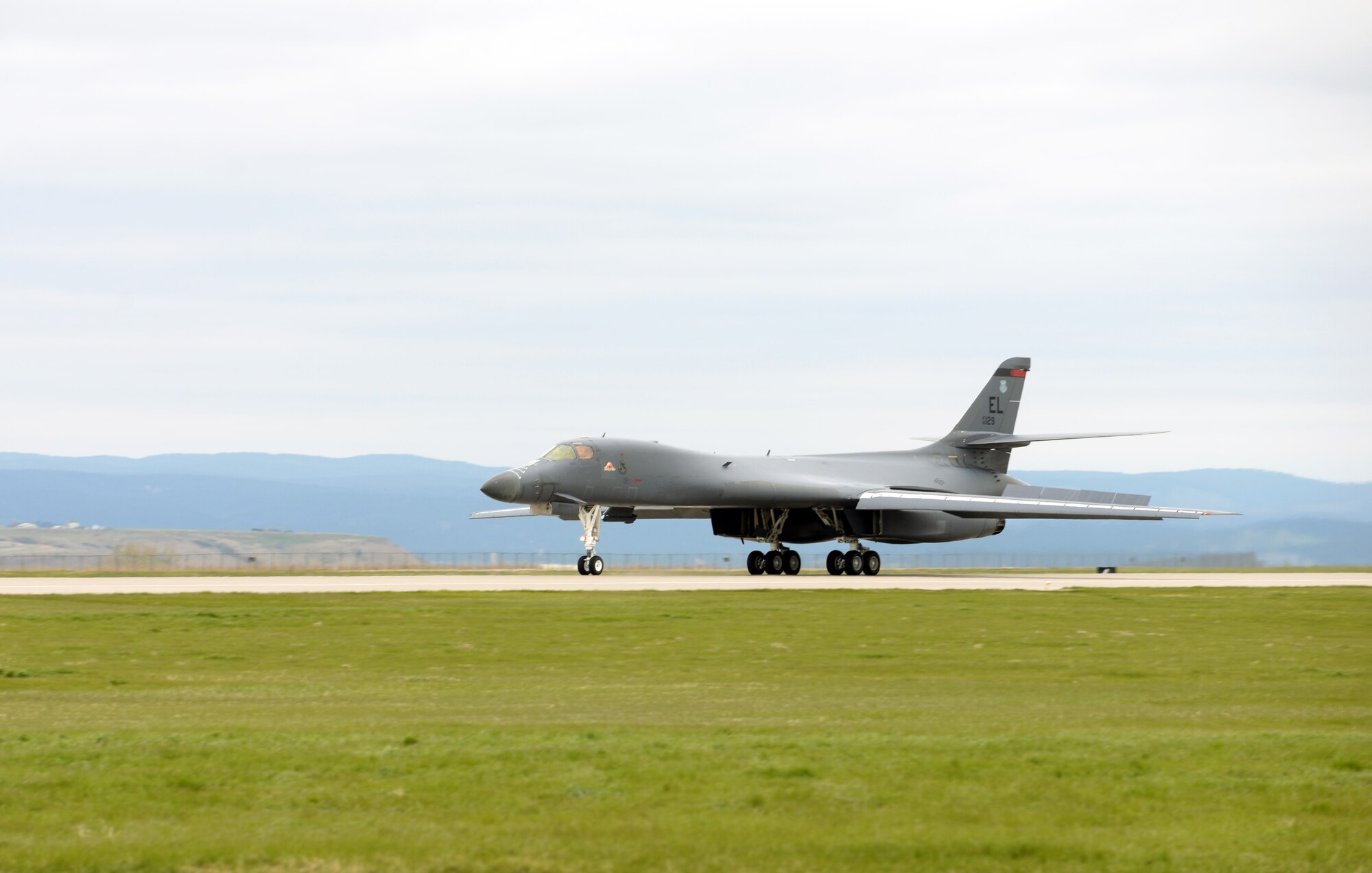 Aircraft lands on runway