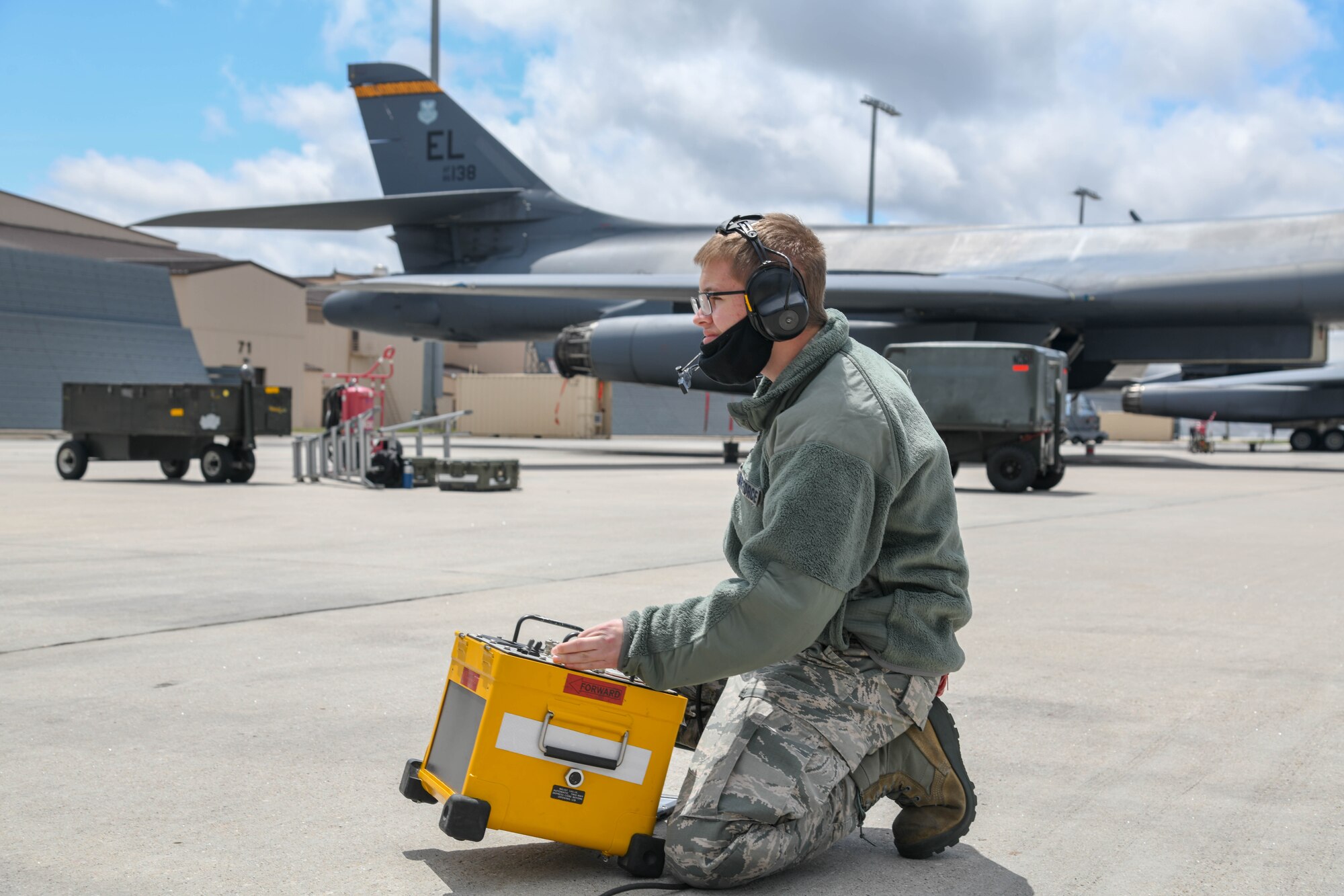 A maintainer conducts maintenance