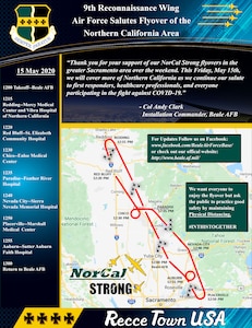 9th Reconnaissance Wing Salute to Northern California with T-38 four ship formation flyover