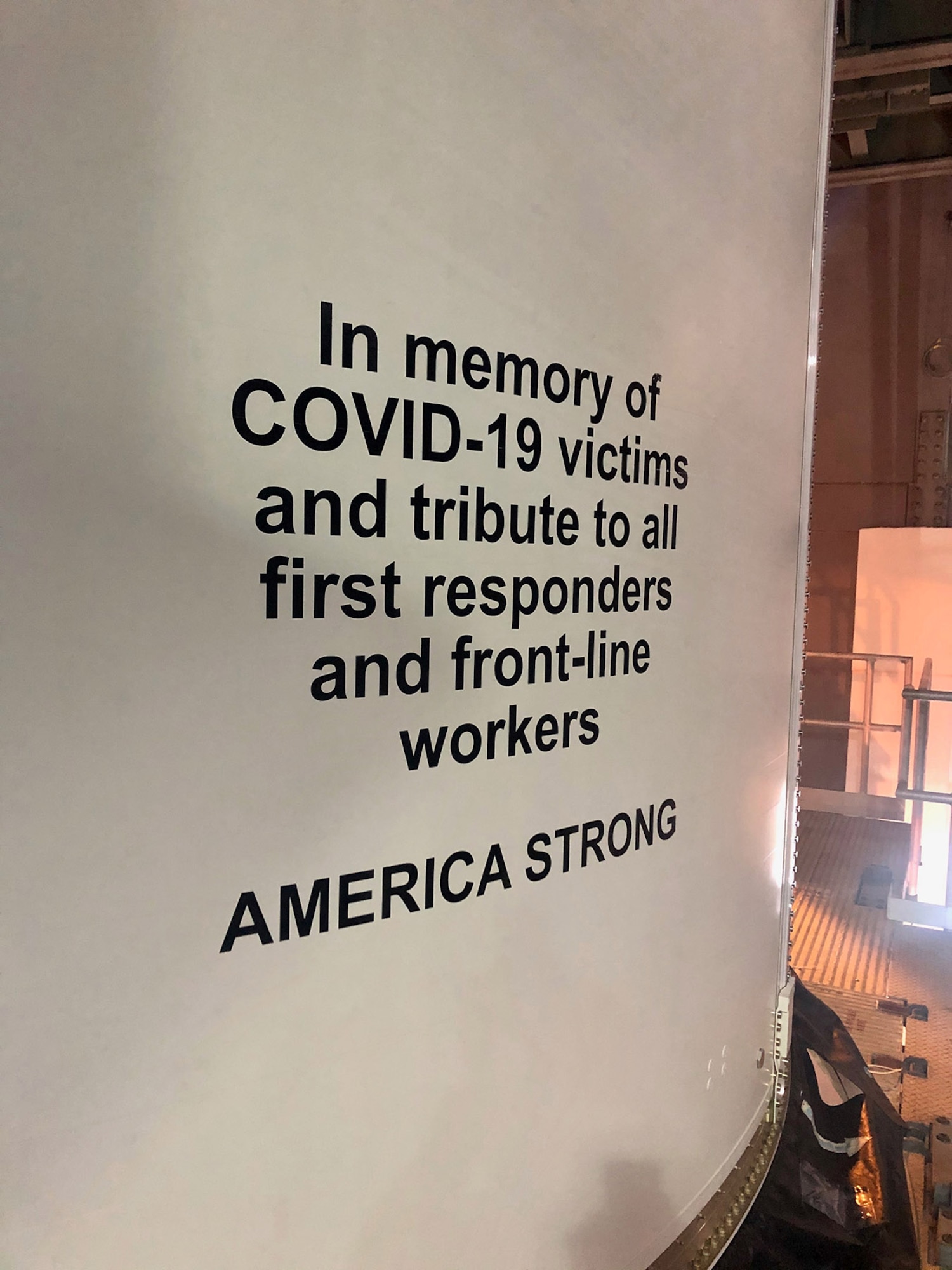 A special dedication is displayed on the payload fairing of a United Launch Alliance Atlas V rocket that will launch the X-37B Orbital Test Vehicle for the U.S. Space Force and U.S. Air Force at Cape Canaveral Air Force Station, Florida.