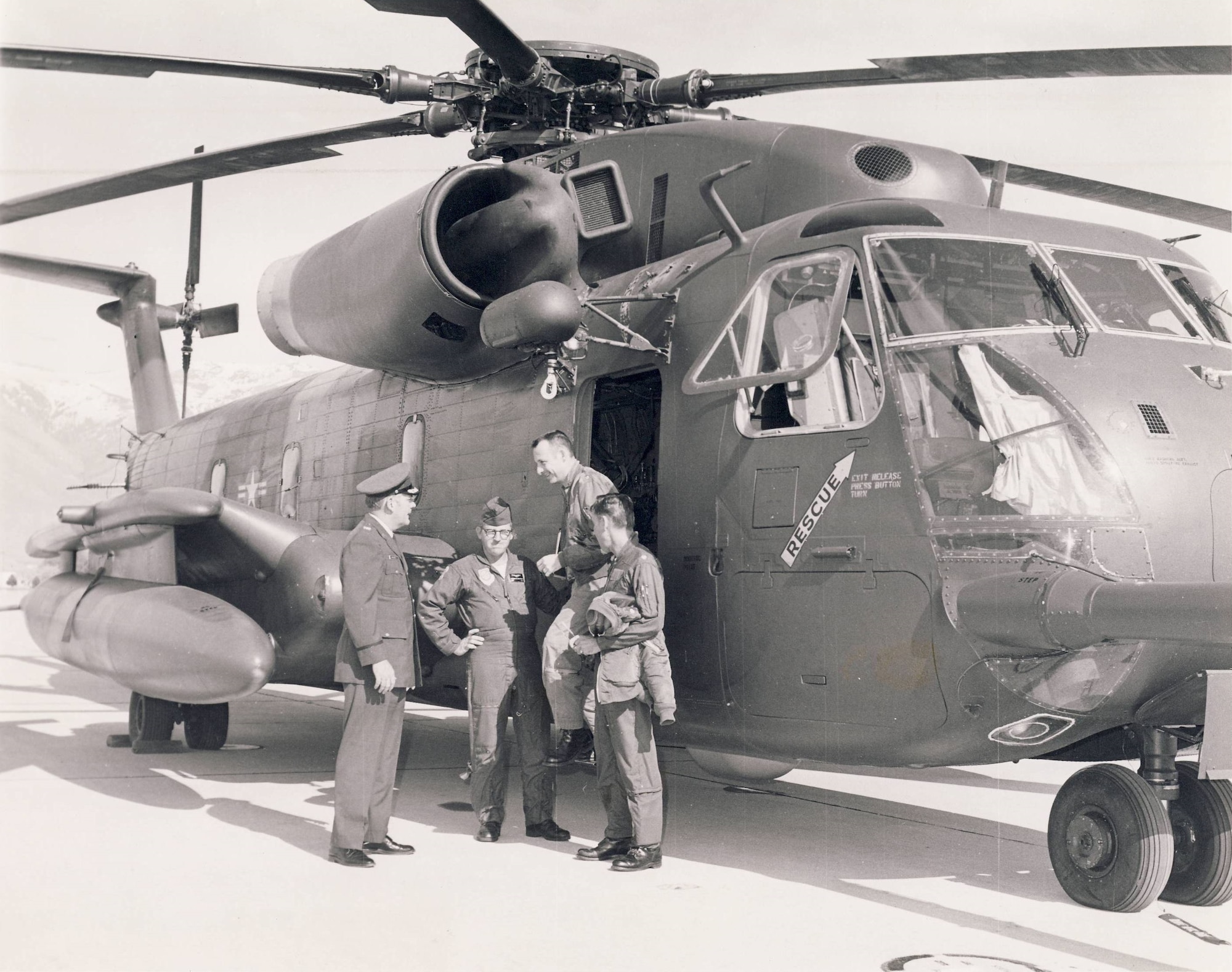 The 1550th Aircrew Training and Test Wing trained pilots to fly the Sikorsky HH-53C Super Jolly helicopter at Hill AFB from 1973 until the unit relocated to Kirtland AFB, New Mexico, in 1976.