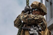 The course is an early step in training Marines from various specialties such as Law Enforcement, Air Naval Gunfire Liaison and Explosive Ordnance Disposal to work with the All-Domain Reconnaissance Detachment. (U.S. Marine Corps photo by Cpl. Sarah Stegall)