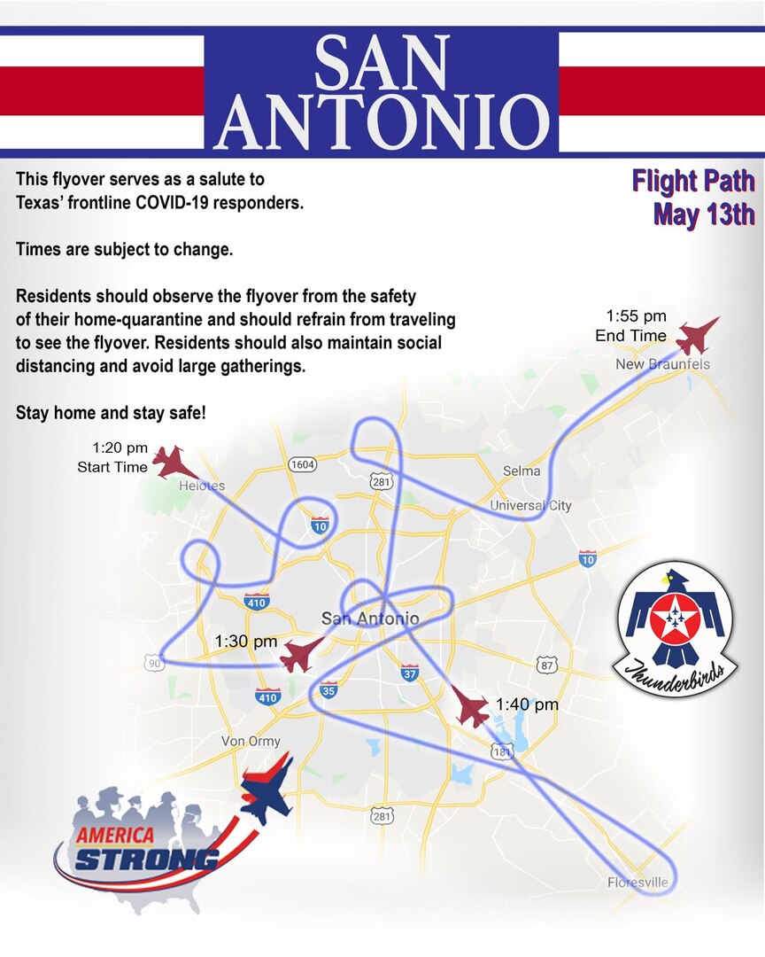 Thunderbirds San Antonio flight path