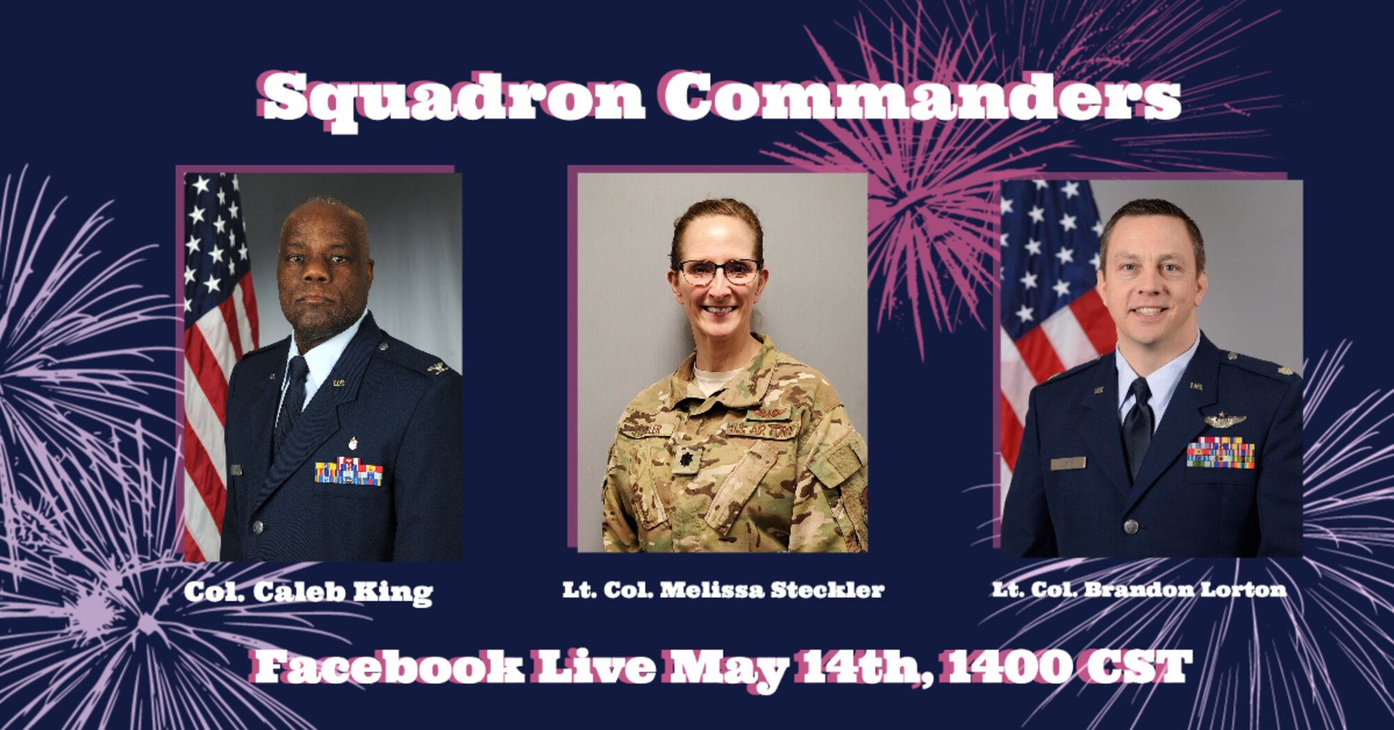 Meet several squadron commanders and hear their thoughts on leadership, motivation, and what it means to serve in the Air Force Reserve during challenging times.  * If you have questions ahead of time, message us on the 932nd Airlift Wing Facebook official page, or send to:   932ndPAshop@gmail.com  
Our guests commanders this week are Col. Caleb King, Aeromedical Staging Squadron; Lt. Col. Melissa Steckler, Aeromedical Evacuation Squadron; and Lt. Col. Brandon Lorton, 73rd Airlift Squadron.