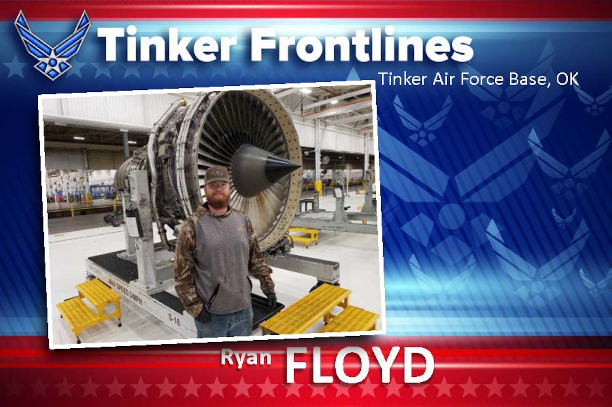 Ryan Floyd, an F108 jet engine mechanic in the 76th Propulsion Maintenance Group, has been part of the Air Force family for two-and-a-half years.