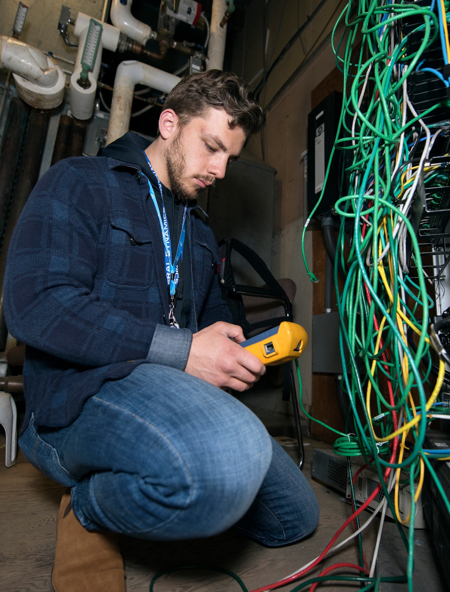 A photo of a commercial network administrator that goes with an EITaaS story.