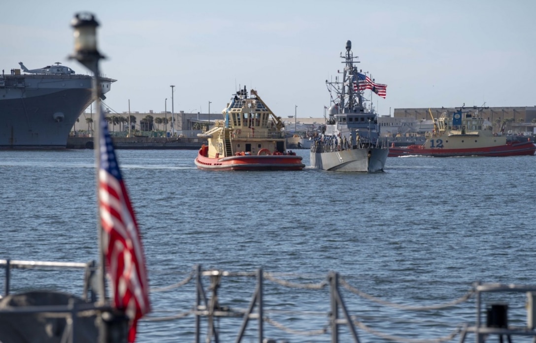 USS Tornado returns to Mayport, Florida, May 13, 2020.