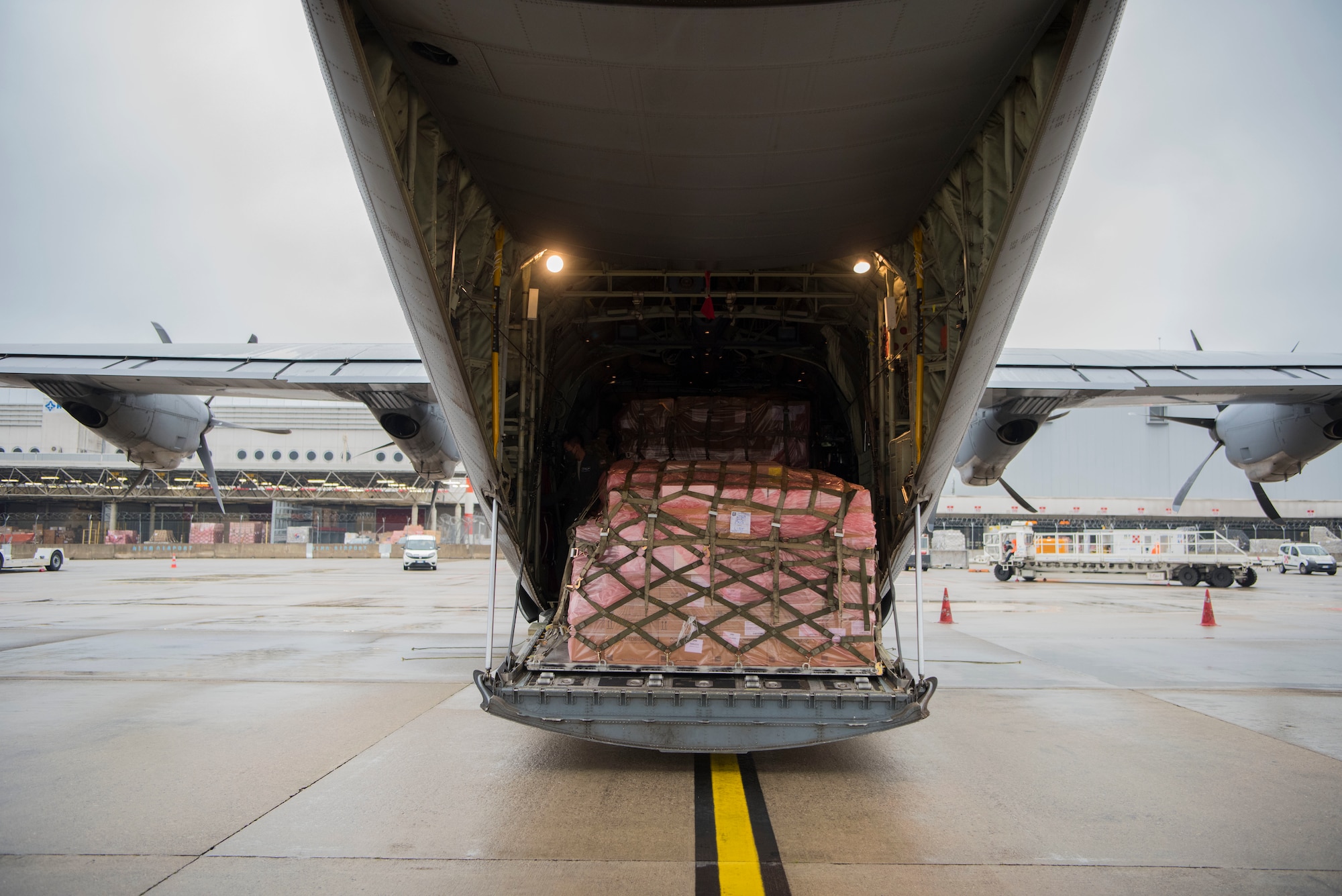 cargo enters plane