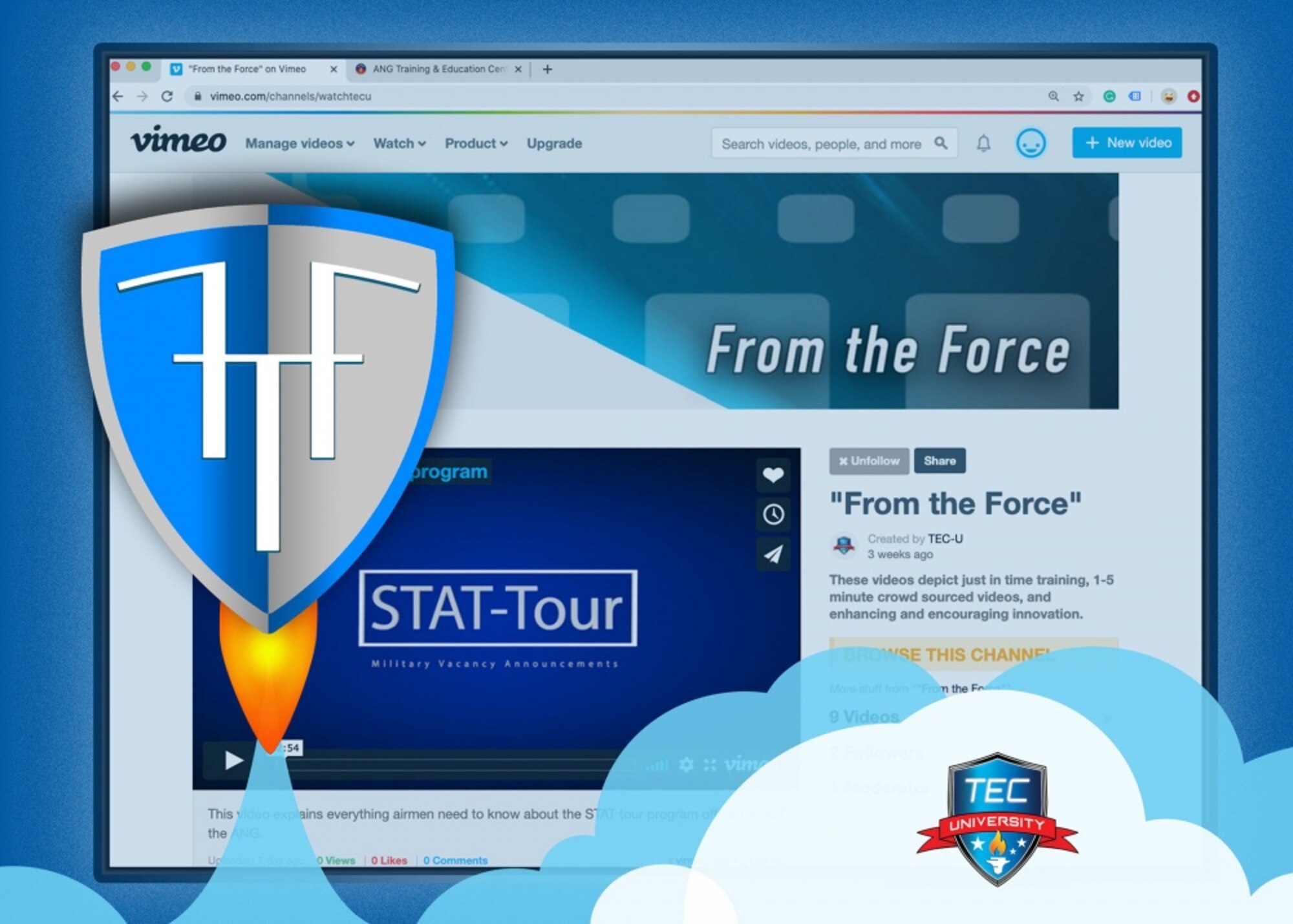 TEC University announced the launch of its From the Force on-demand video platform assessable online May 22, 2020. (U.S. Air National Guard graphic/Master Sgt. Mike R. Smith)
