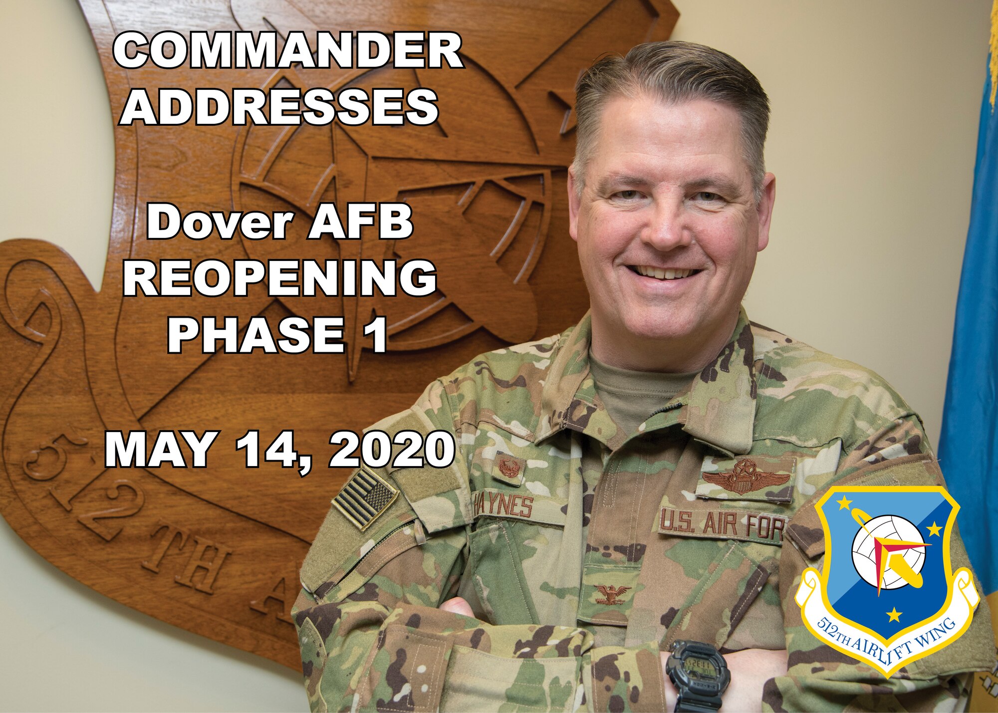 Commander addresses the reopening of Dover Air Force Base