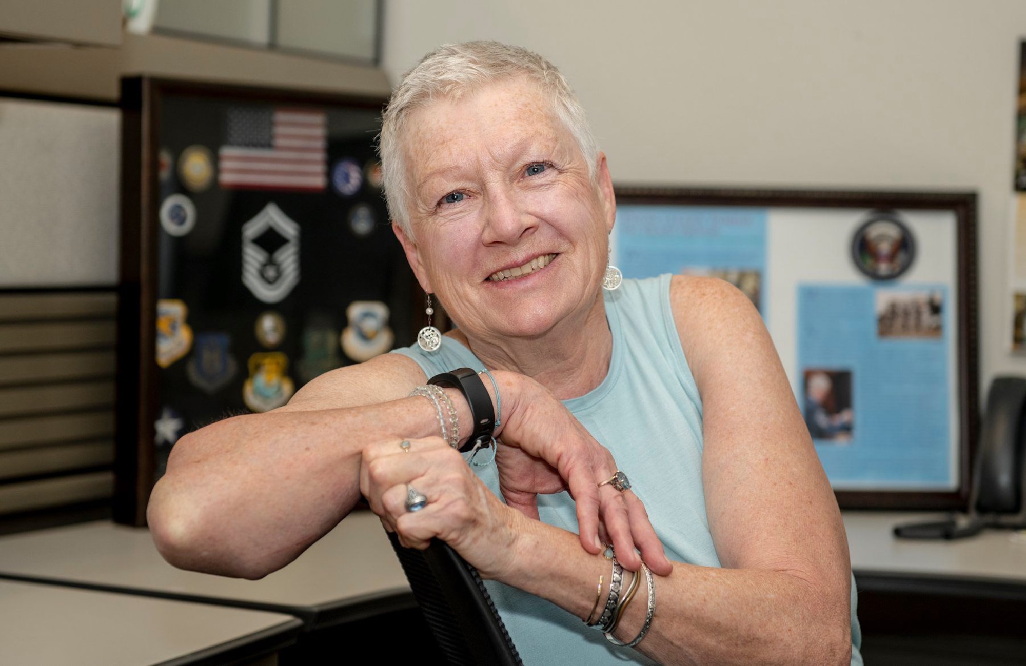 "I have 28 years, 21 in the Air Force blue, and 12 of those years at Travis. I joined on an impulse, and found my passion and joy in public affairs." Ellen Hatfield