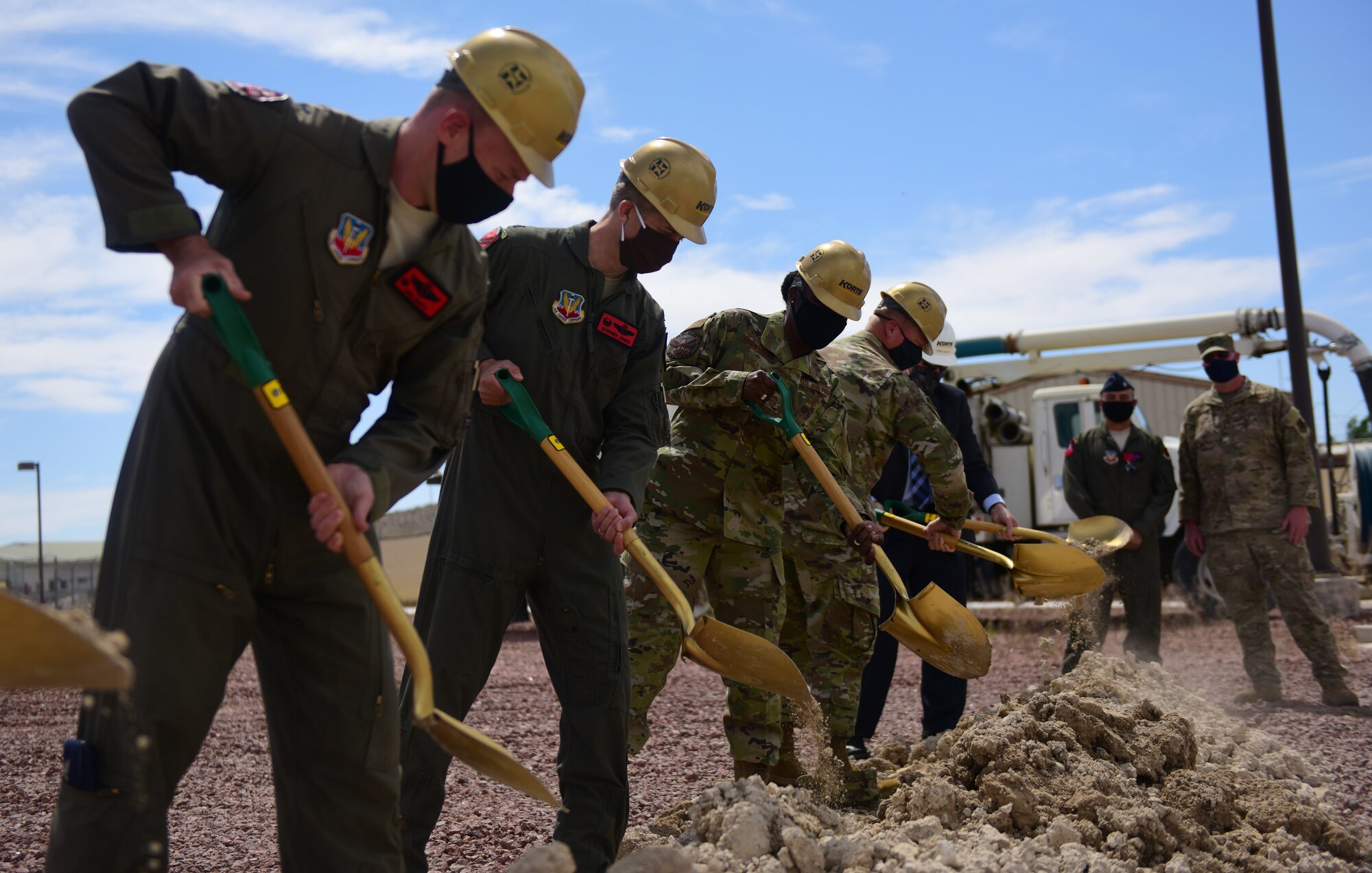 432nd Wing/432nd Air Expeditionary Wing and 732nd Operations Group leadership break ground on future 732nd OG facilities at Creech Air Force Base, Nevada, May 11, 2020.