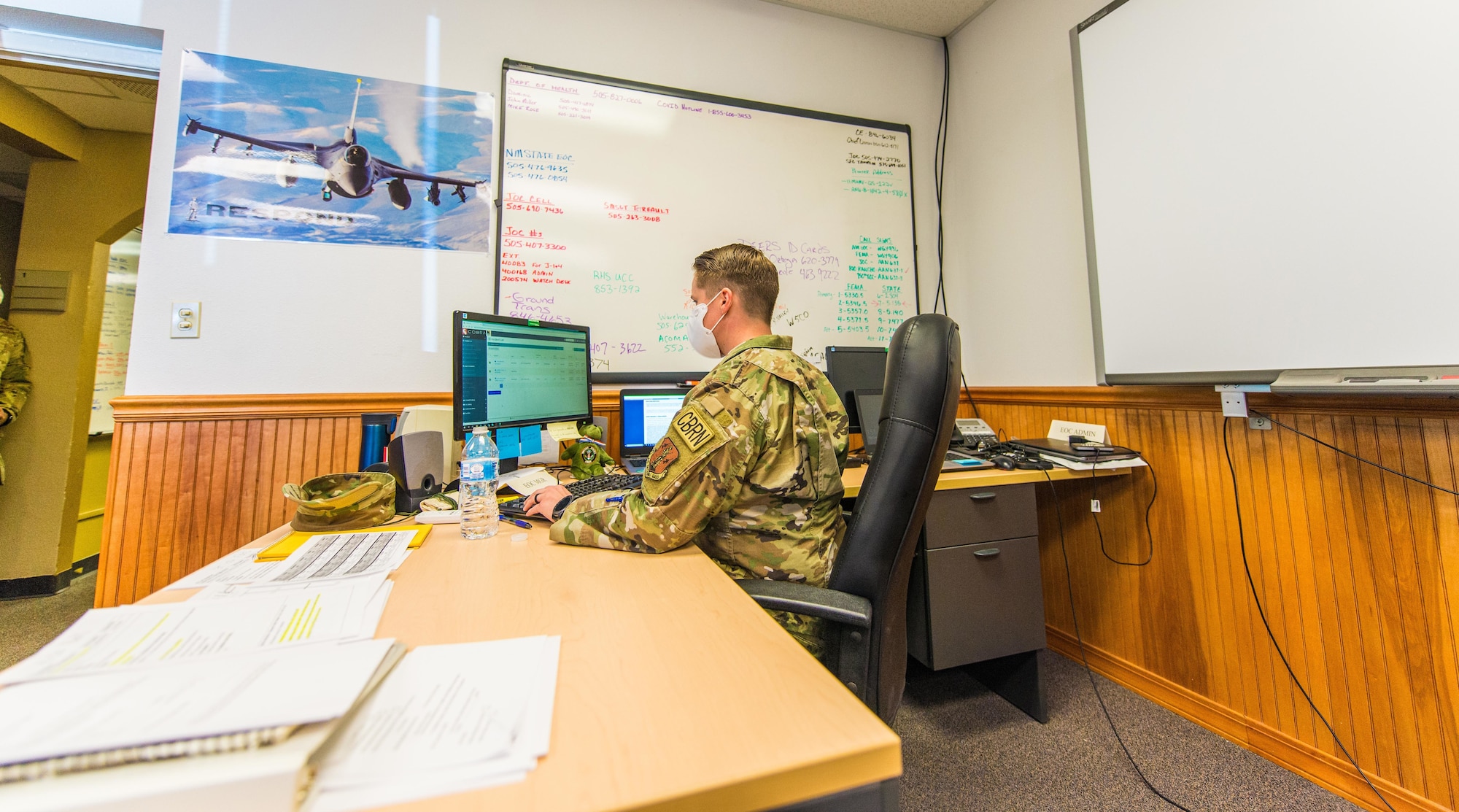 The Unit Command Centers for the 150th Special Operations Wing and the 210th RED HORSE Squadron are coordinating more than 200 New Mexico National Guard Airmen in support of the New Mexico Joint Task Force state mission during the COVID-19 pandemic.