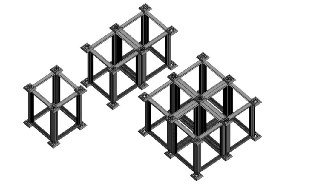 Modular footprint of one, two, and four kit configurations of the U.S. Army Engineer Research and Development Center’s Modular Assembly Shelter Kits. ERDC’s Justine Yu and Tanner Wood were awarded a patent for the design.