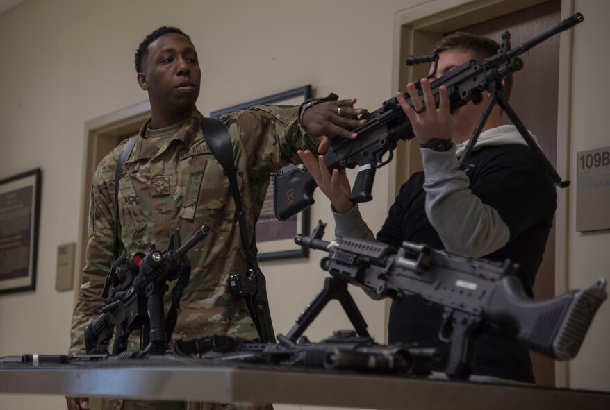 Security Forces Airman teaches weapons safety