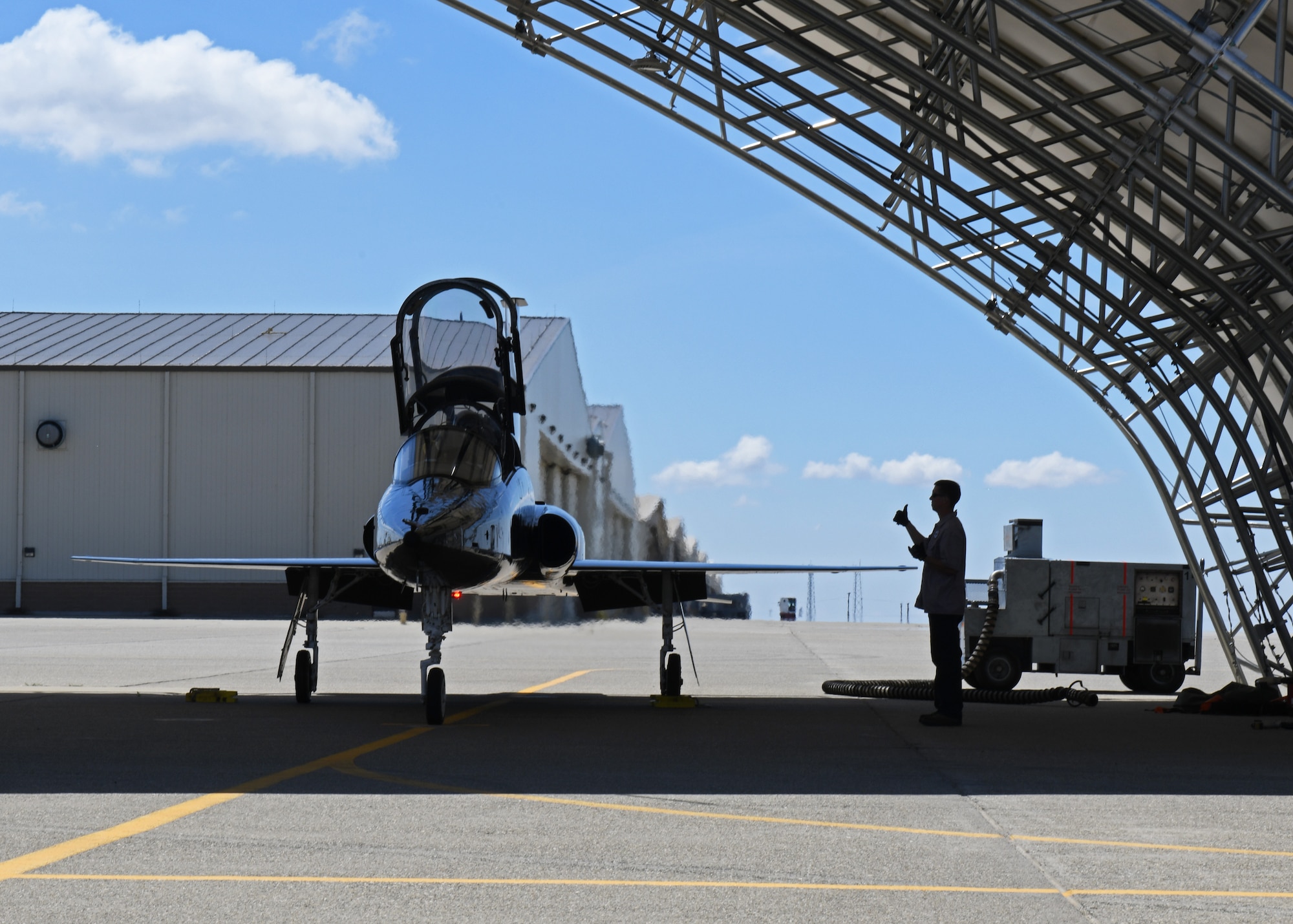 Pilots take to the sky in T-38 Talons in part of Beale's contribution to the Air Force Salutes campaign as a sign of support to healthcare professionals, first responders, and essential personnel who risk their lives every day during the COVID-19 pandemic as well as those staying at home to "flatten the curve" of the virus.