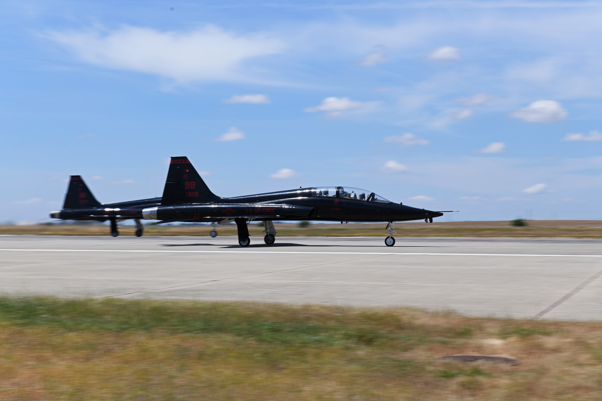 Pilots take to the sky in T-38 Talons in part of Beale's contribution to the Air Force Salutes campaign as a sign of support to healthcare professionals, first responders, and essential personnel who risk their lives every day during the COVID-19 pandemic as well as those staying at home to "flatten the curve" of the virus.