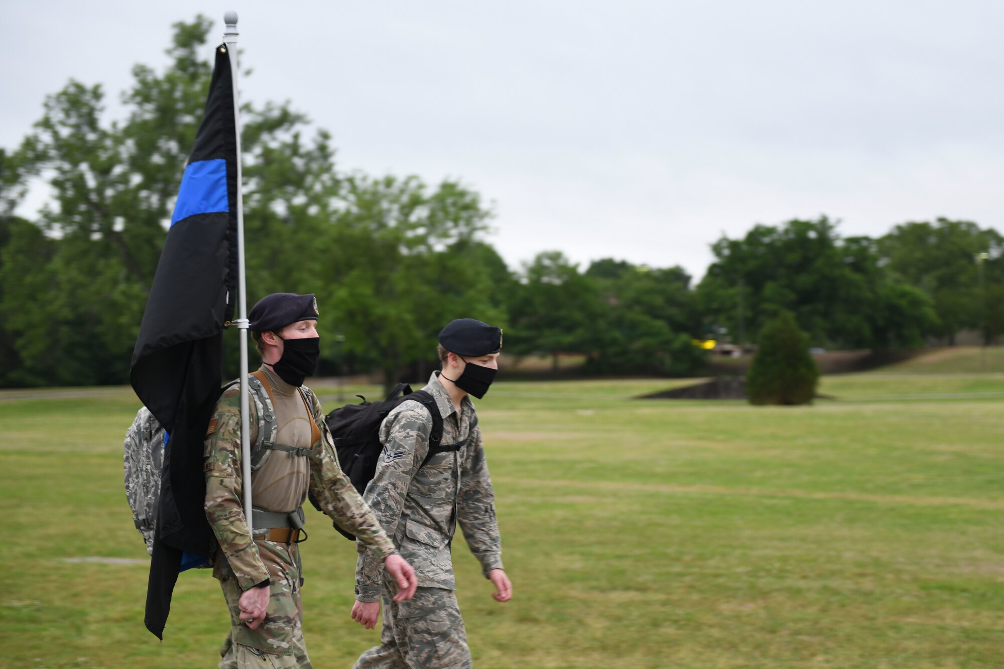 Two Airmen rucking