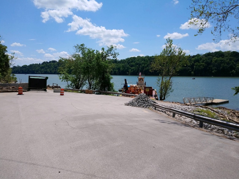 The U.S. Army Corps of Engineers Nashville District announces the temporary closure of the Lakeview Boat Ramp until further notice. The boat ramp area is being used for the Corps of Engineers debris collection program for staging and processing large wood collected from Lake Cumberland and its shoreline. (USACE photo by Cody Pyles)