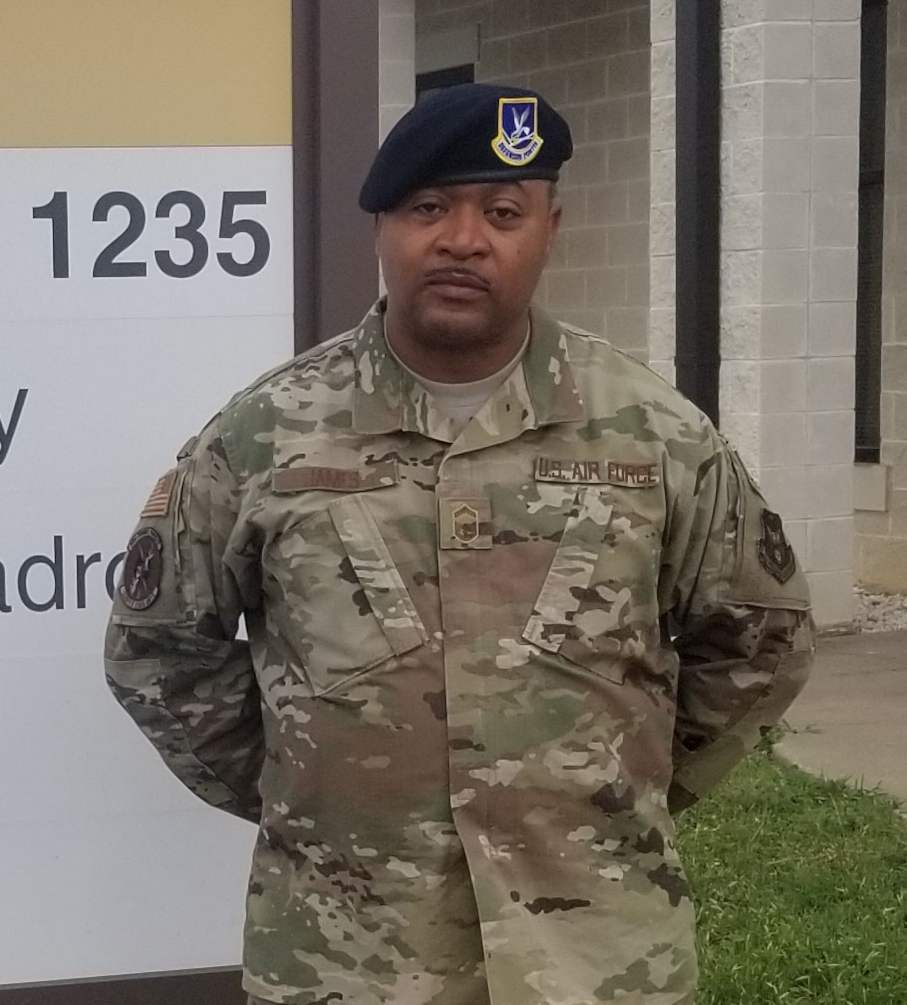 Senior Master Sgt. Theodis James Jr., 301st Security Forces Squadron operations superintendent, gets ready for a days work. The squadron's mission is to provide top notch security and law enforcement training.