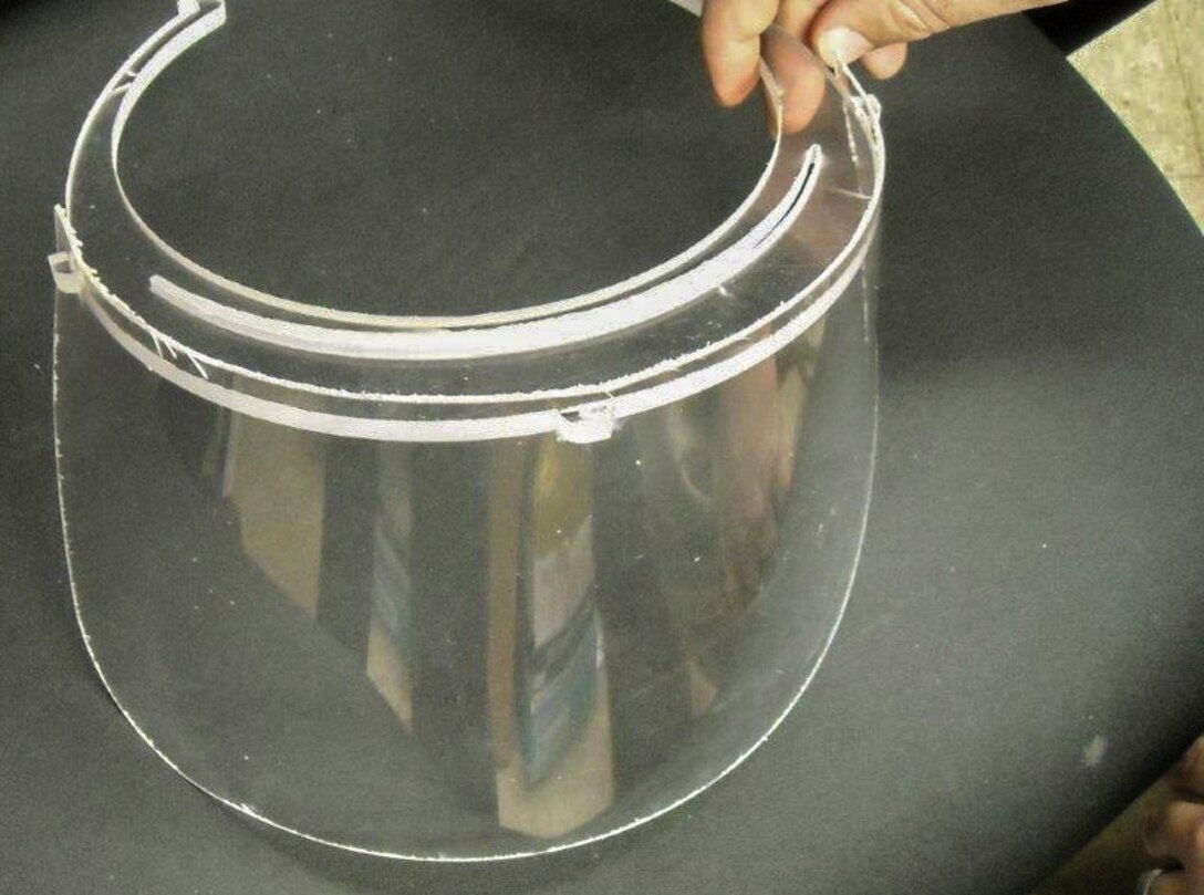 A reusable face shield.