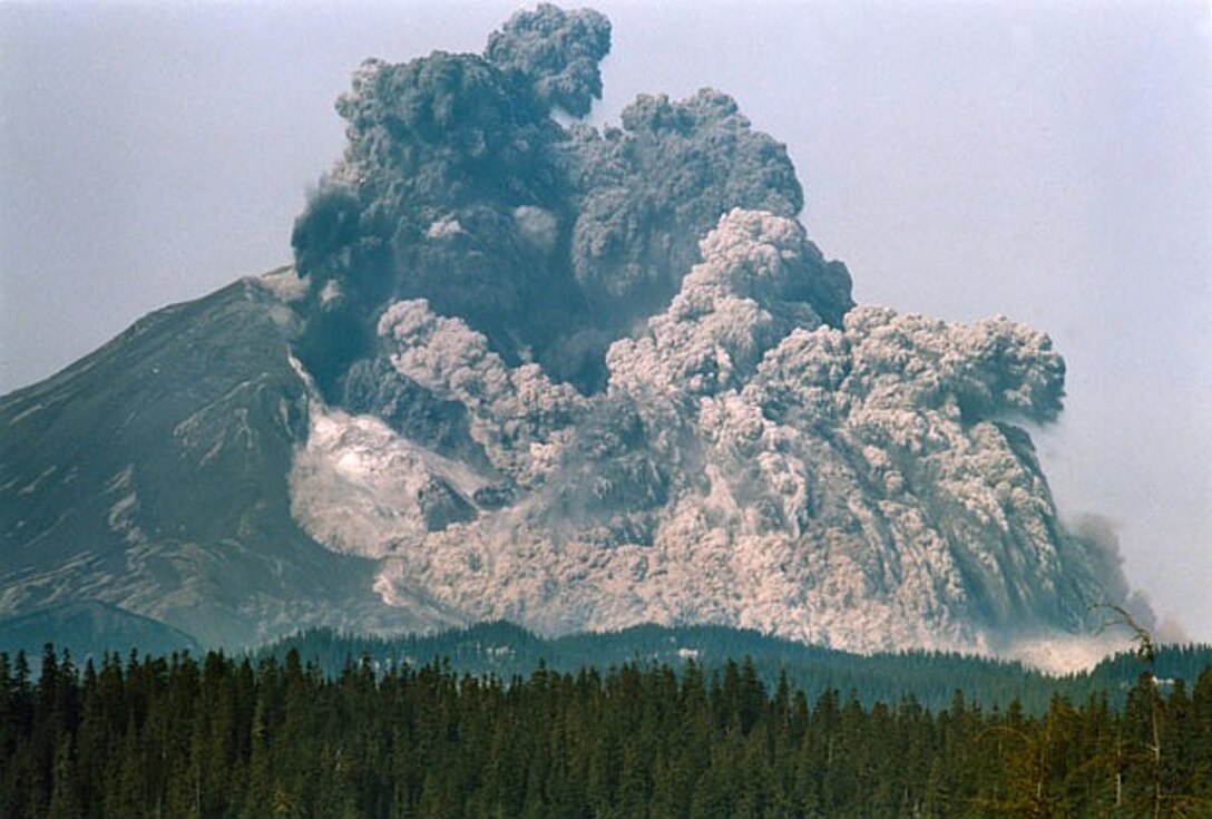 Mount St. Helens erupts, May 18, 1980, Cascade Range, Wash.