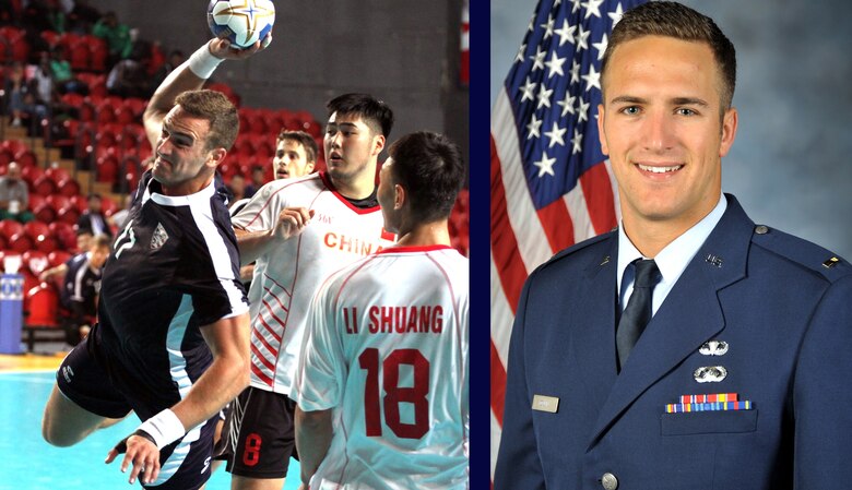 Photo composition of Capt. Andrew Donlin, the Air Force's 2019 Male Athlete of the Year.
