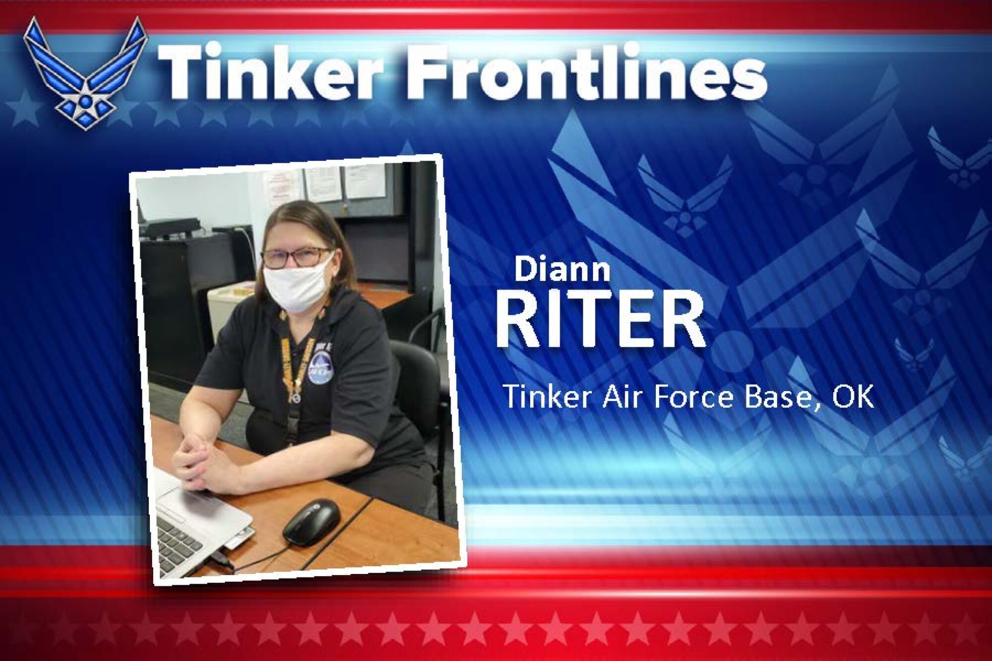 Diann Riter is the Installation Emergency Manager at the Emergency Operations Center and has served in this position for over seven years. She also served 16 years civil service and is an Air Force retiree.