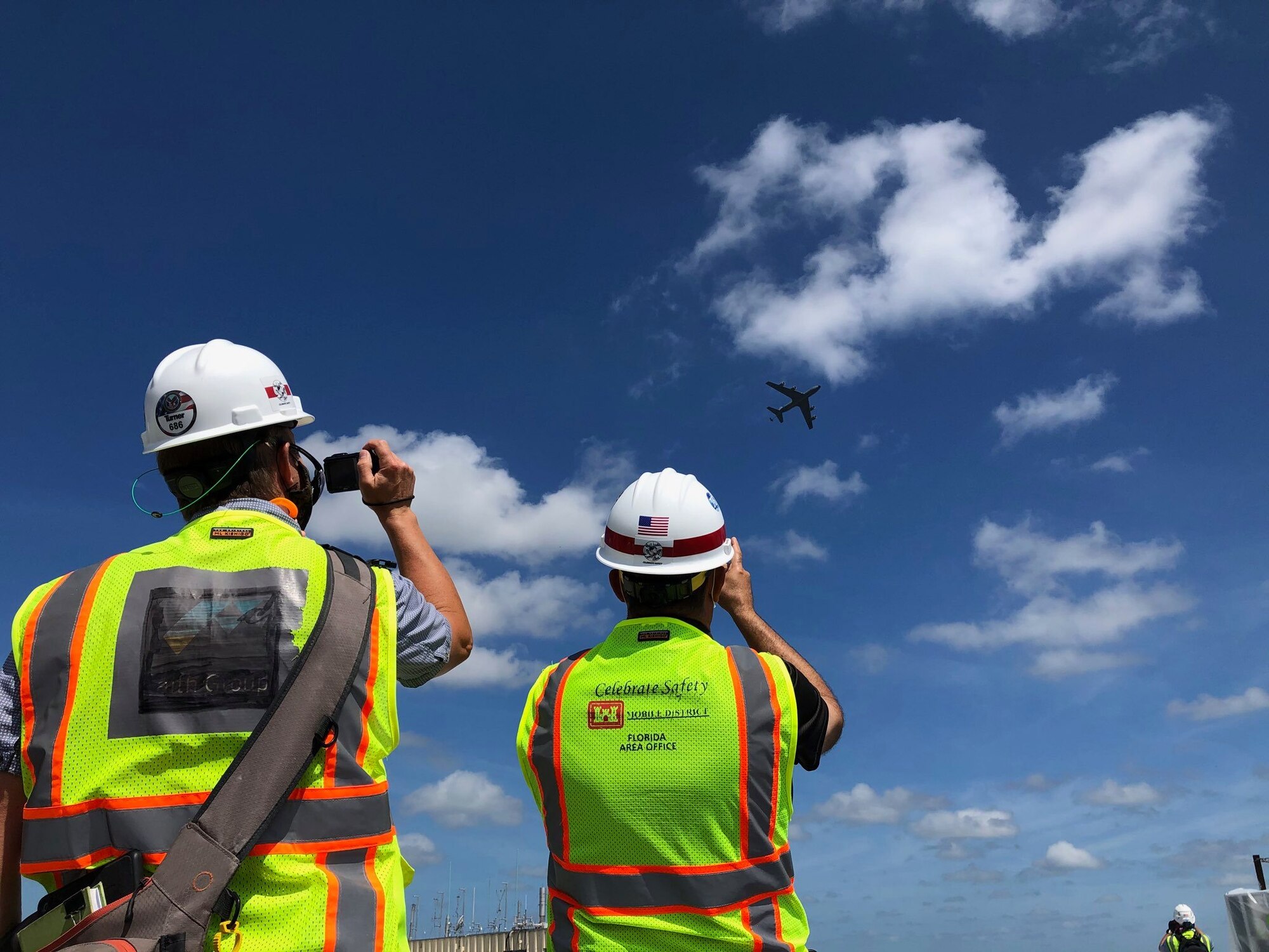 A U.S. Air Force KC-135 Stratotanker aircraft from MacDill Air Force Base, Florida, flew over 12 Tampa Bay Area hospitals May 15, 2020 to salute first responders and local healthcare front-line heroes.  (U.S. Air Force photo by Senior Airman Ashley Perdue)