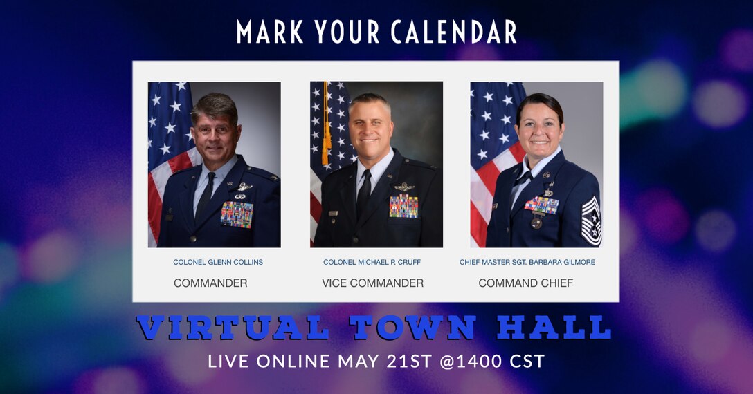 The 932nd Airlift Wing Commander, Col. Glenn Collins, is joined by the Vice Commander, Col, Mike Cruff, and Command Chief, Chief Master Sgt. Barbara Gilmore, as they share recent news about COVID-19 and how it effects the Wing and future events,  as well as answer any questions you might have.  * If you have questions ahead of time, message us on the 932nd Airlift Wing Facebook official page, or send to: 932ndPAshop@gmail.com