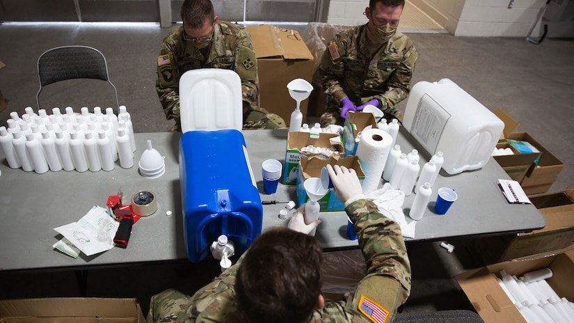 As of May 14, 2020, the Utah National Guard has packaged 487,419 items of PPE, and delivered 45,066 packages to 3,601 businesses across Utah, from an improvised warehouse at the Salt Palace in Salt Lake City, Utah.