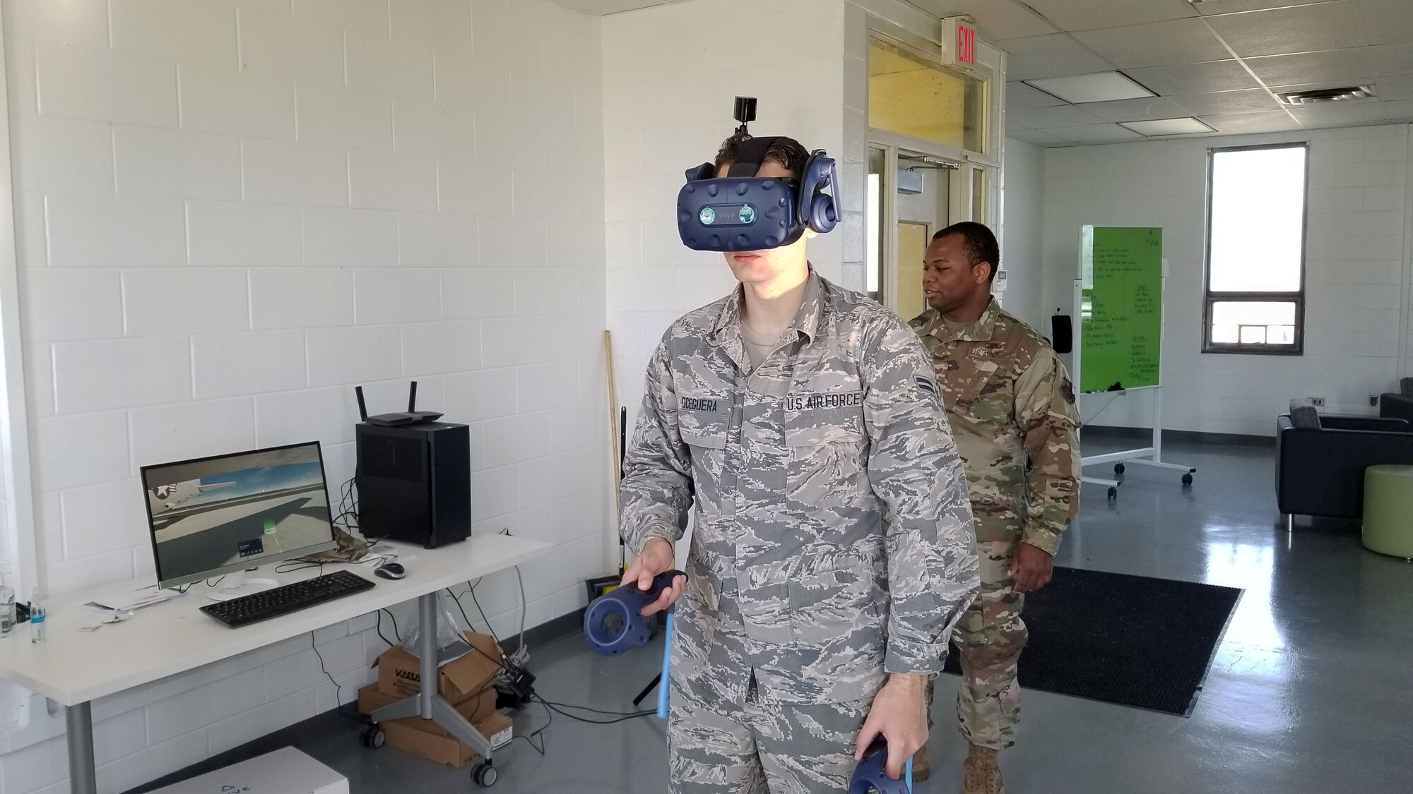 Airmen wearing goggles