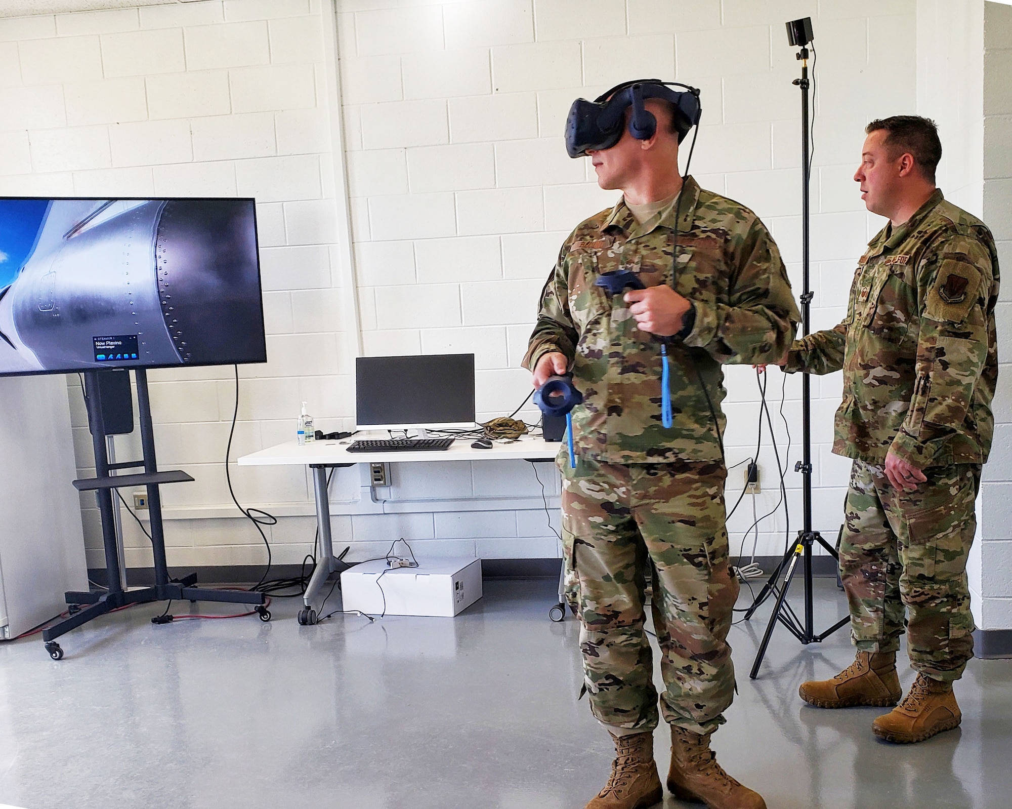 Airmen wearing goggles