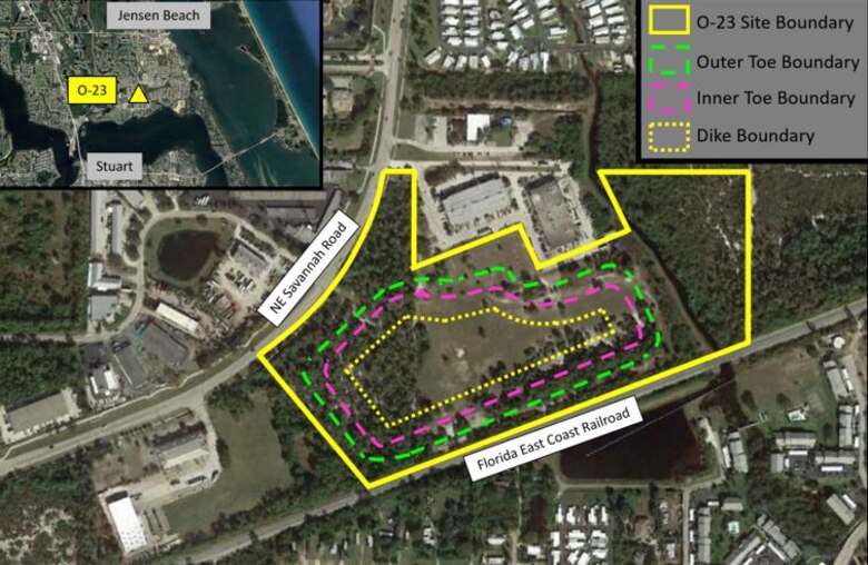 Location map for proposed O-23 Dredged Material Management Area in Martin County