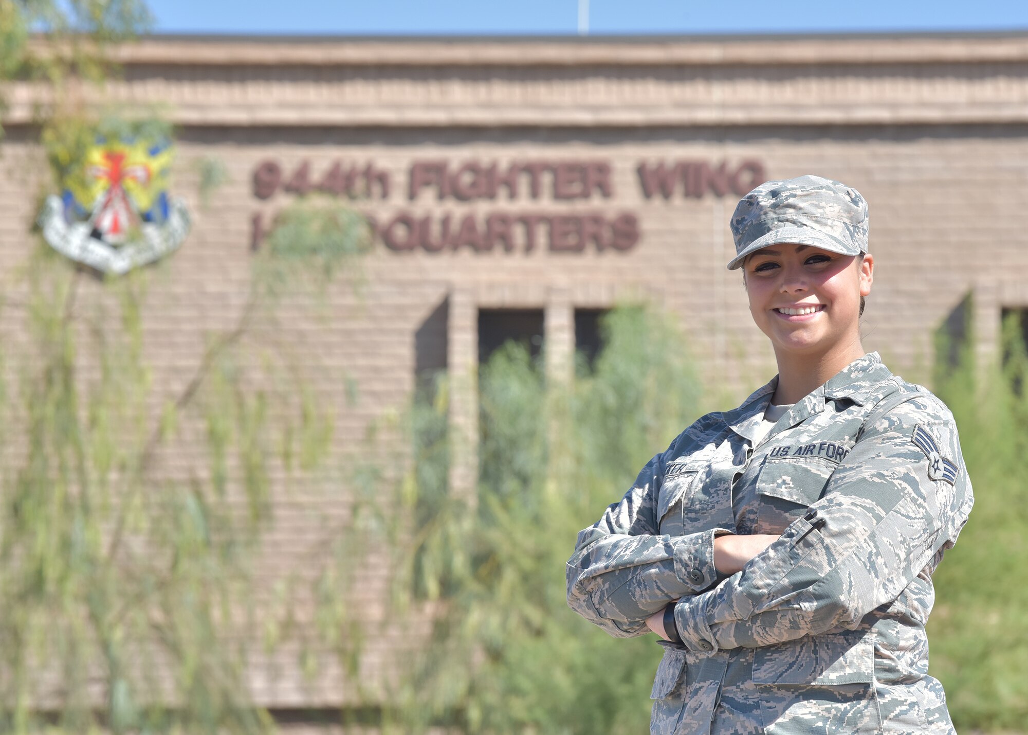 The April 944th Fighter Wing Warrior of the Month is Senior Airman Emily Acker, 944th Aircraft Maintenance Squadron tactical aircraft maintenance specialist.