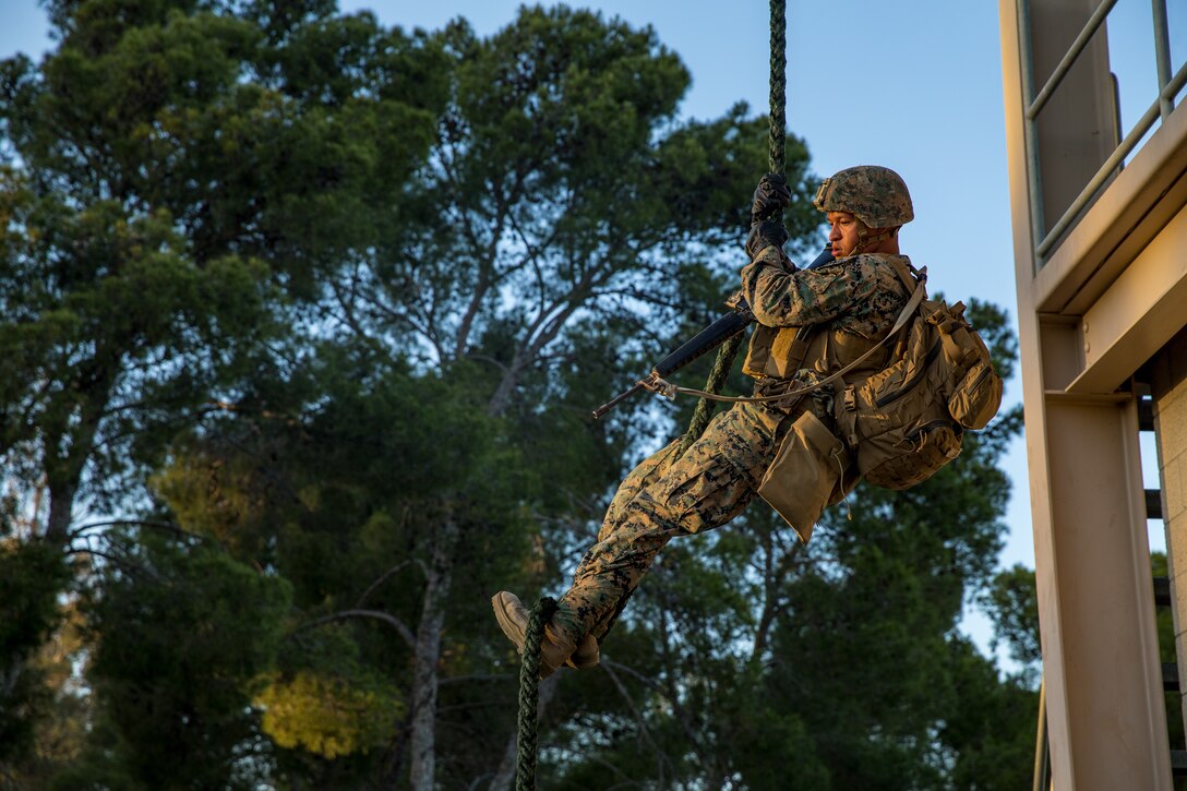 Fast-rope training enables the BLT to conduct hasty insertions directly onto their objective, improving their ability to conduct various missions, such as conducting expeditionary strikes, raids or embassy reinforcement.